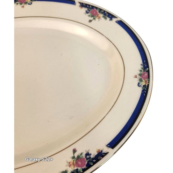 Royal Majestic Fine China Oval Serving Platter Morning Rose 8433 Floral Gold Tri - Picture 5 of 8